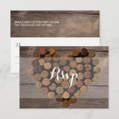 Rustieke Wijnkurk RSVP-kaart RSVP Kaartje (Voorkant / Achterkant)