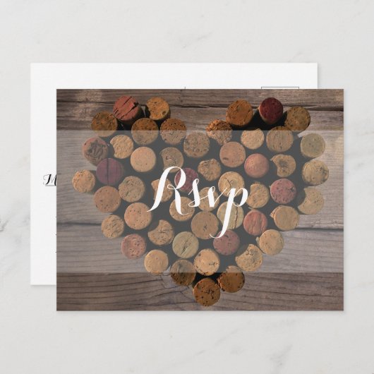 Rustieke wijnkurk RSVP Post Kaart (Voorkant / Achterkant)
