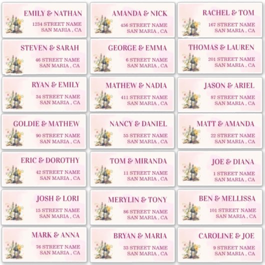 Rustieke wijnmakerij bruiloft gast Adresetiketten Sticker (Voorkant)