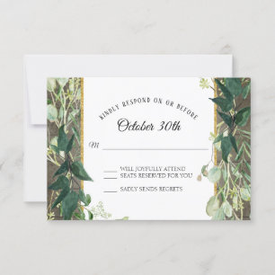 Rustieke wijnmakerij Eucalyptusblad Loofhout RSVP Kaart
