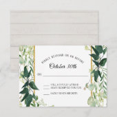 Rustieke wijnmakerij Eucalyptusloof grijs hout RSV Kaart (Voorkant / Achterkant)