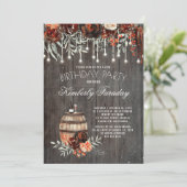 Rustieke wijnmakerij Floral Lights Verjaardagsfees Kaart (Staand voorkant)