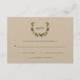 rustieke wijnmakerij | Kraft Wedding Reactie RSVP Kaartje