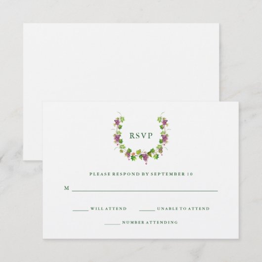 rustieke wijnmakerij | Kraft Wedding Reactie RSVP Kaartje (Voorkant / Achterkant)