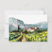 Rustieke wijnmakerij Landschap Bruiloft Bedankkaart (Achterkant)