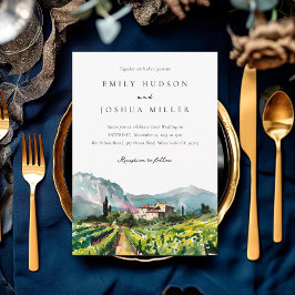 Rustieke wijnmakerij Landschap Bruiloft Kaart