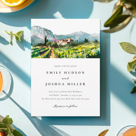 Rustieke wijnmakerij Landschap Bruiloft Kaart
