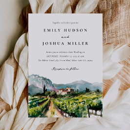 Rustieke wijnmakerij Landschap Bruiloft Kaart