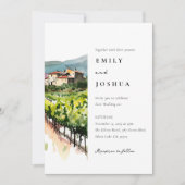 Rustieke wijnmakerij Landschap Bruiloft Kaart (Voorkant)