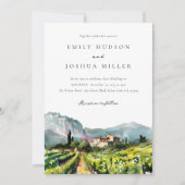 Rustieke wijnmakerij Landschap Bruiloft Kaart (Voorkant)