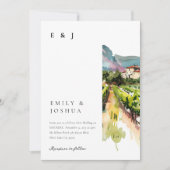 Rustieke wijnmakerij Landschap Bruiloft Kaart (Voorkant)