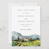 Rustieke wijnmakerij Landschap Bruiloft Save The Date (Voorkant)