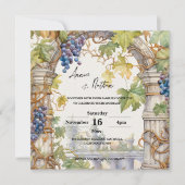 Rustieke wijnmakerij Theme Grapevine Wedding Invit Kaart (Voorkant)