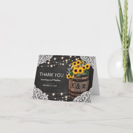 Rustieke wijnmakerij trouwdag bedankt | Slingers (Voorkant)