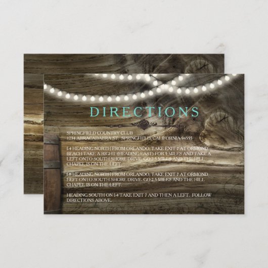 Rustieke Wijnmakerij Wedding Routebeschrijving Informatiekaartje (Voorkant / Achterkant)