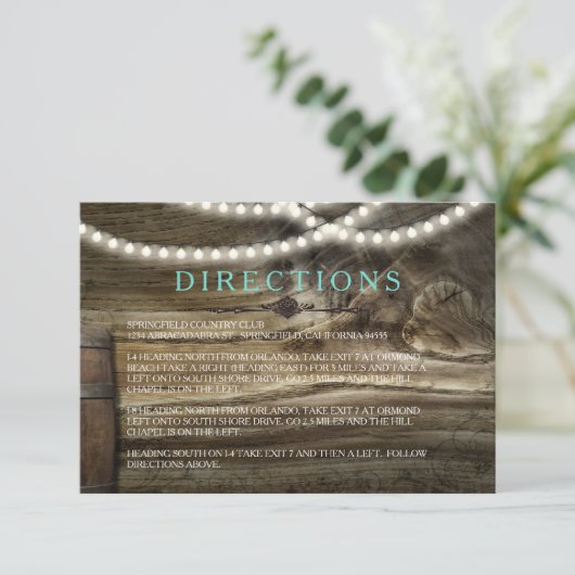 Rustieke Wijnmakerij Wedding Routebeschrijving Informatiekaartje (Staand voorkant)