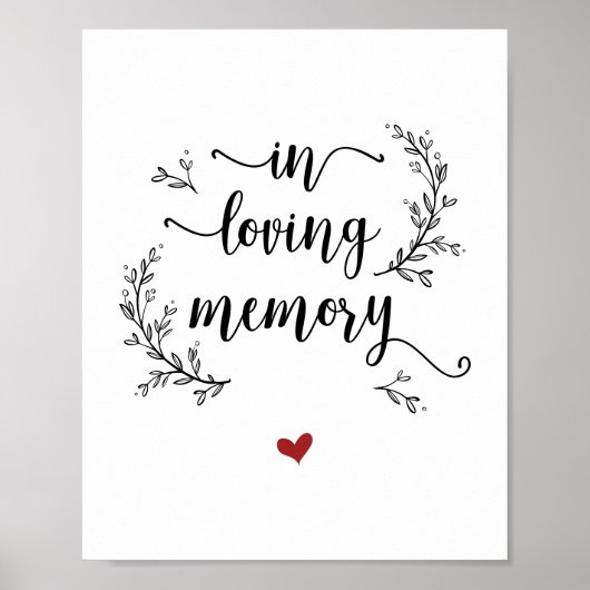 Rustieke Wijnstok Bruiloft Ter liefdevolle herinne Poster (Voorkant)
