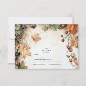 Rustieke Wijnstok Herfst Bruiloft RSVP Kaartje (Voorkant)
