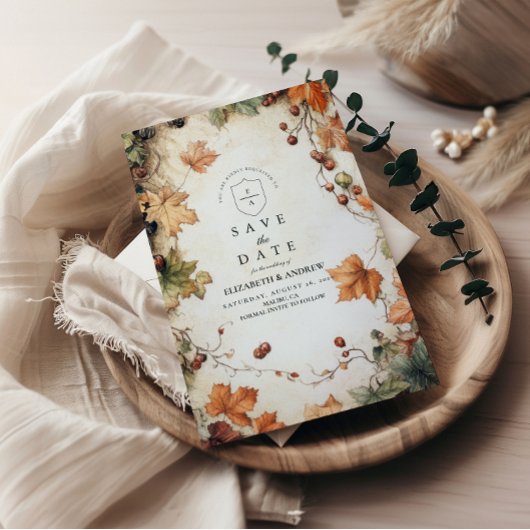 Rustieke Wijnstok Herfst Bruiloft Save The Date