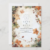 Rustieke Wijnstok Herfst Bruiloft Save The Date (Voorkant)