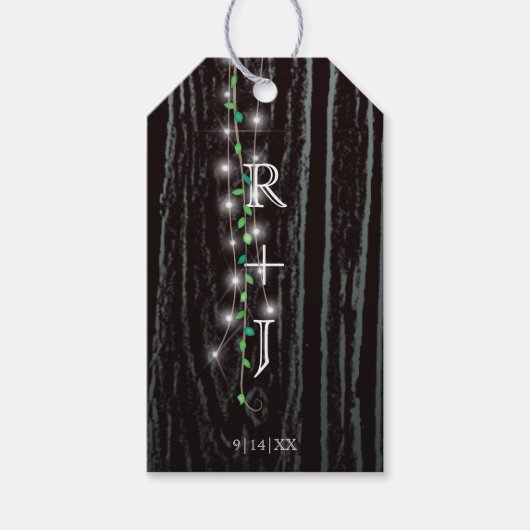 Rustieke wijnstok & lichten cadeaulabel (Voorkant)