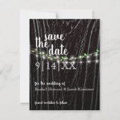 Rustieke Wijnstok & Lichtjes Save The Date Kaart (Voorkant)