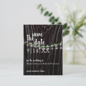 Rustieke Wijnstok & Lichtjes Save The Date Kaart (Staand voorkant)