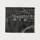 Rustieke wijnstok & lichtjes trouwachtergrond wandkleed (Voorkant (horizontaal))