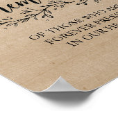 Rustieke Wijnstok Trouw Herdenkingsbord Poster (Hoek)