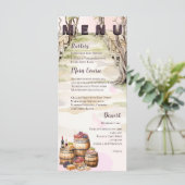 Rustieke wijnstokken-geïnspireerde wijnmakerij huw menu (Staand voorkant)