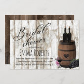 Rustieke wijnton verweerd hout bruiloft kaart (Voorkant / Achterkant)