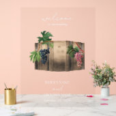 Rustieke wijnvat wijnmakerij wijngaard bruiloft acryl bord (Huwelijk)