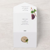 Rustieke wijnvat wijnmakerij wijngaard bruiloft all in one uitnodiging (Buitenkant)