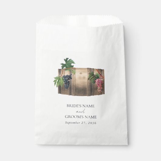 Rustieke wijnvat wijnmakerij wijngaard bruiloft bedankzakje (Voorkant)