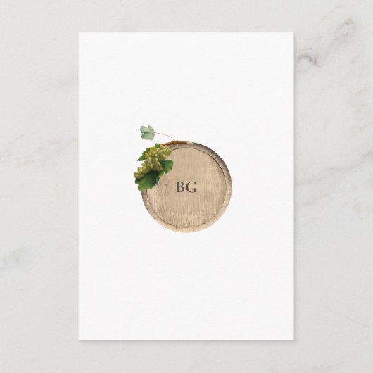 Rustieke wijnvat wijnmakerij wijngaard bruiloft informatiekaartje (Achterkant)