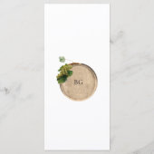 Rustieke wijnvat wijnmakerij wijngaard bruiloft menu (Achterkant)