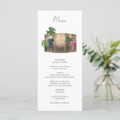 Rustieke wijnvat wijnmakerij wijngaard bruiloft menu (Staand voorkant)