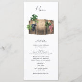 Rustieke wijnvat wijnmakerij wijngaard bruiloft menu (Voorkant)