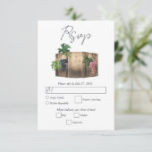 Rustieke wijnvat wijnmakerij wijngaard bruiloft RSVP kaartje (Staand voorkant)