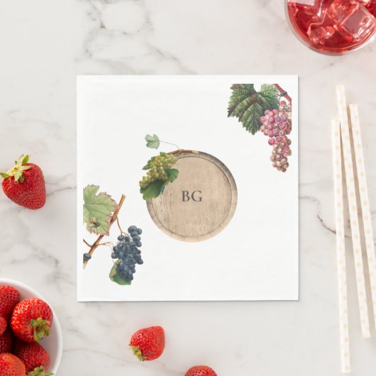 Rustieke wijnvat wijnmakerij wijngaard bruiloft servet (Insitu)