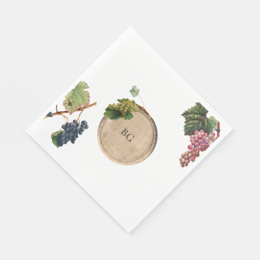 Rustieke wijnvat wijnmakerij wijngaard bruiloft servet (Hoek)