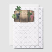 Rustieke wijnvat wijnmakerij wijngaard bruiloft vellum uitnodigingen (Offset (Uitnodiging))