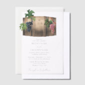 Rustieke wijnvat wijnmakerij wijngaard bruiloft vellum uitnodigingen (Offset)