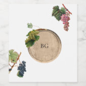 Rustieke wijnvat wijnmakerij wijngaard bruiloft wijn etiket (Enkel label)