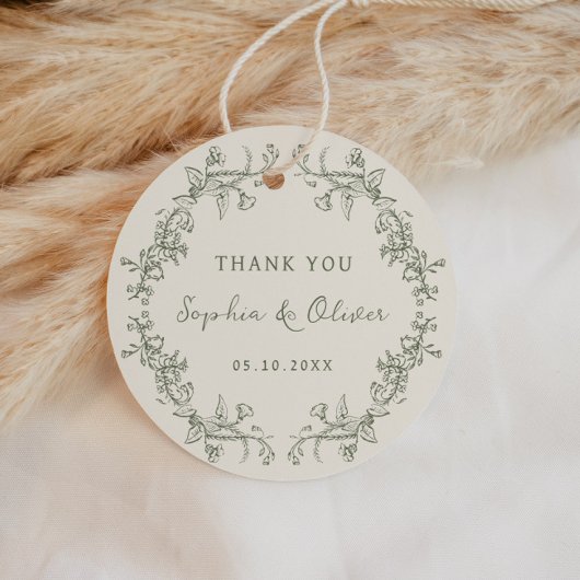 Rustieke Wijze Bloemen Lijst bruiloft Bedankjes Labels