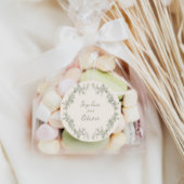 Rustieke Wijze Bloemen Lijst bruiloft Ronde Sticker