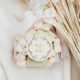 Rustieke  Wijze Bloemen Lijst bruiloft Ronde Sticker