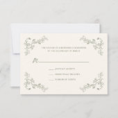 Rustieke  Wijze Bloemen Lijst bruiloft RSVP Kaartje (Voorkant)