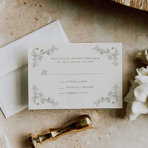 Rustieke  Wijze Bloemen Lijst bruiloft RSVP Kaartje