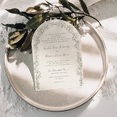 Rustieke  Wijze Bloemen Line Art Arch Wedding Kaart